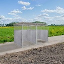 2/3 damwand hondenkennel dubbel 1,5 X 1,5m compleet met dak