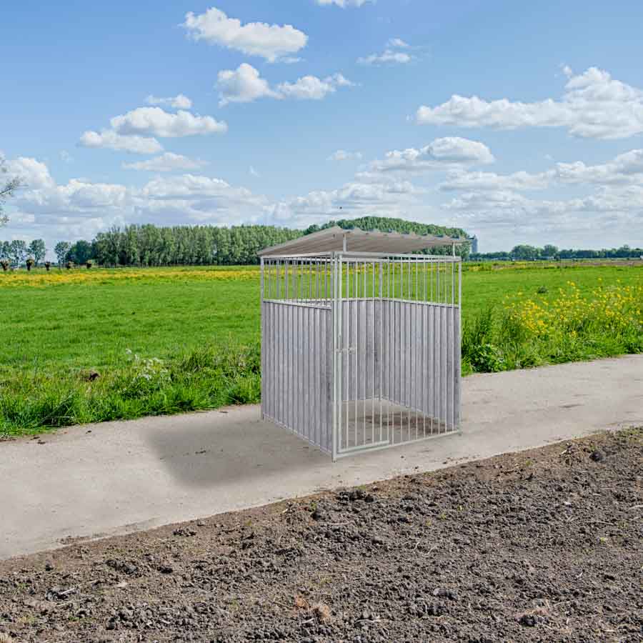 2/3 damwand hondenkennel 1,5 X 1,5m compleet met dak