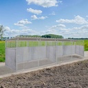 2/3 damwand hondenkennel dubbel 4 X 1,5m compleet met dak