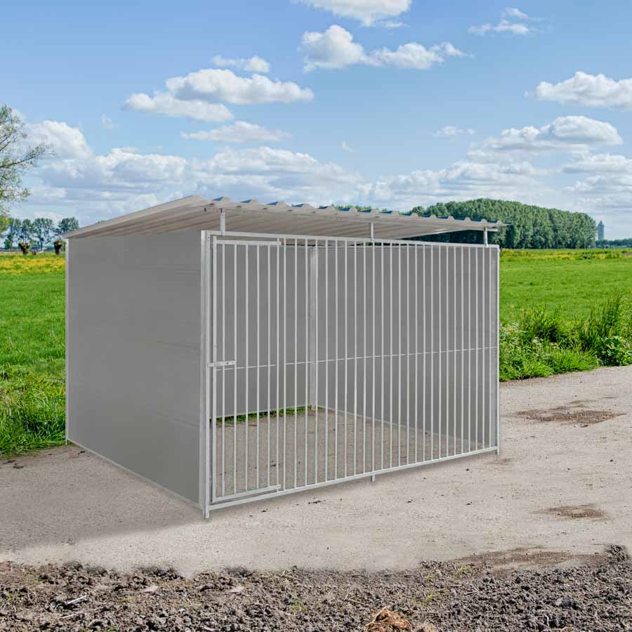 Kunststof hondenkennel 3 X 2m compleet met dak