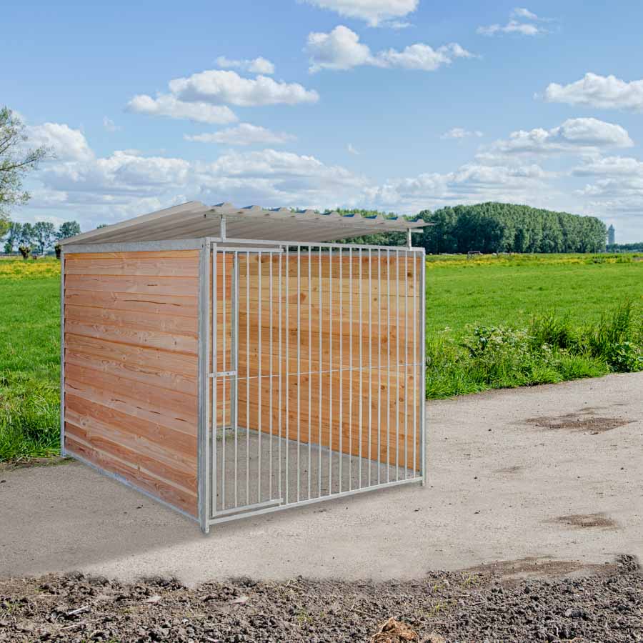 Douglas hout hondenkennel 2 X 2m compleet met dak