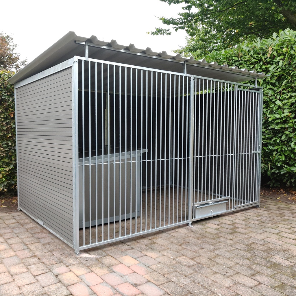 WPC Composiet houtlook hondenkennel 3 X 2m compleet met dak