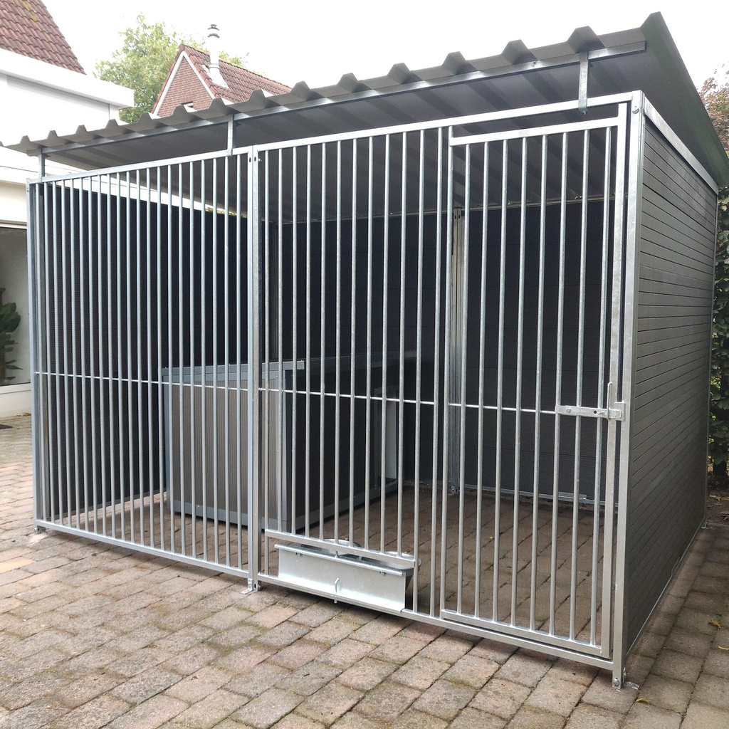 WPC Composiet houtlook hondenkennel 3 X 2m compleet met dak