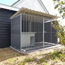 WPC Composiet houtlook hondenkennel 3 X 1,5m compleet met dak
