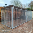 Basic spijlen 8cm hondenkennel dubbel 3 X 2m compleet met dak
