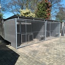 WPC Composiet houtlook hondenkennel dubbel 3 X 2m compleet met dak