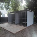 Kunststof hondenkennel dubbel 2 X 2m compleet met dak