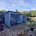 Kunststof hondenkennel 2 X 2m compleet met dak
