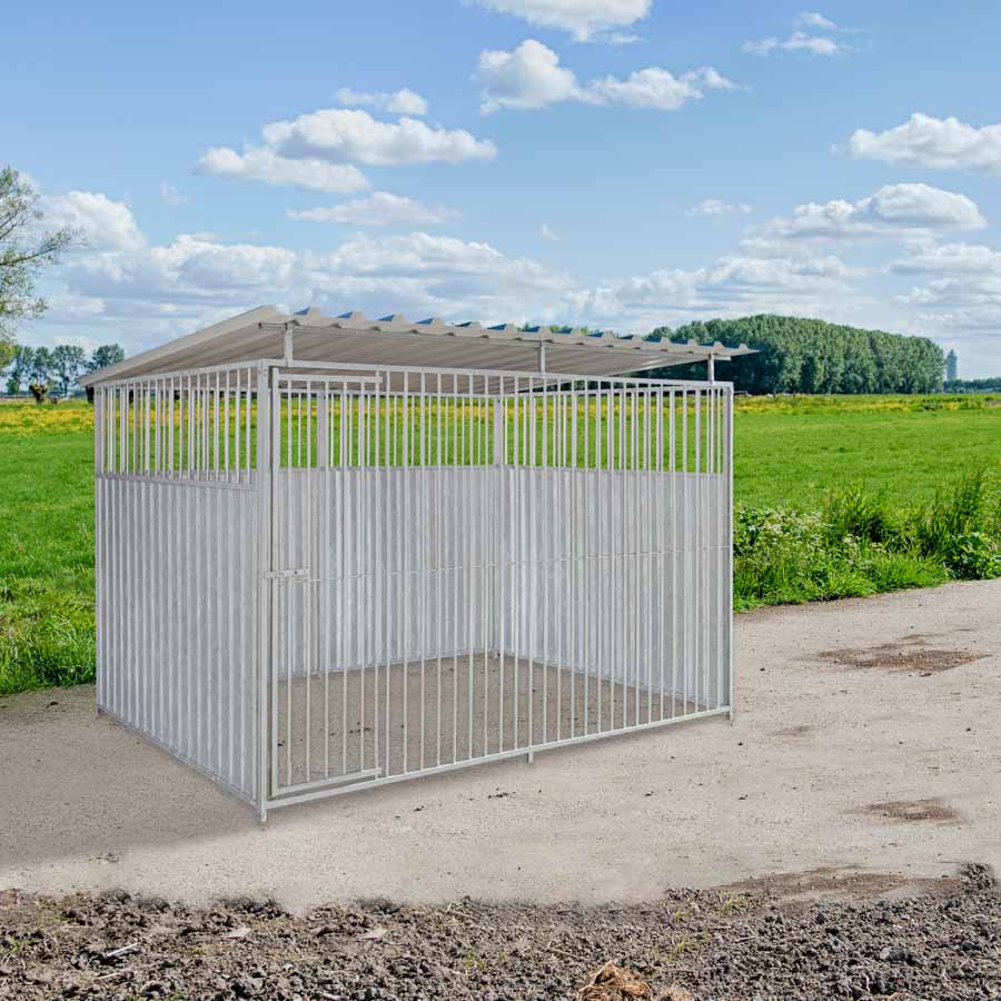 2/3 damwand hondenkennel 3 X 1,5m compleet met dak