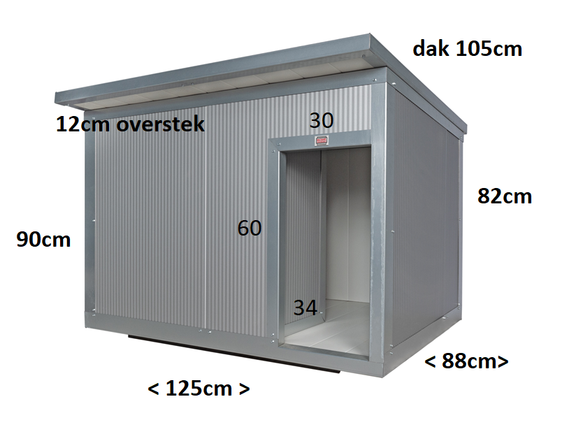 Hondenhok L BASIC geïsoleerd nachthok zilvergrijs