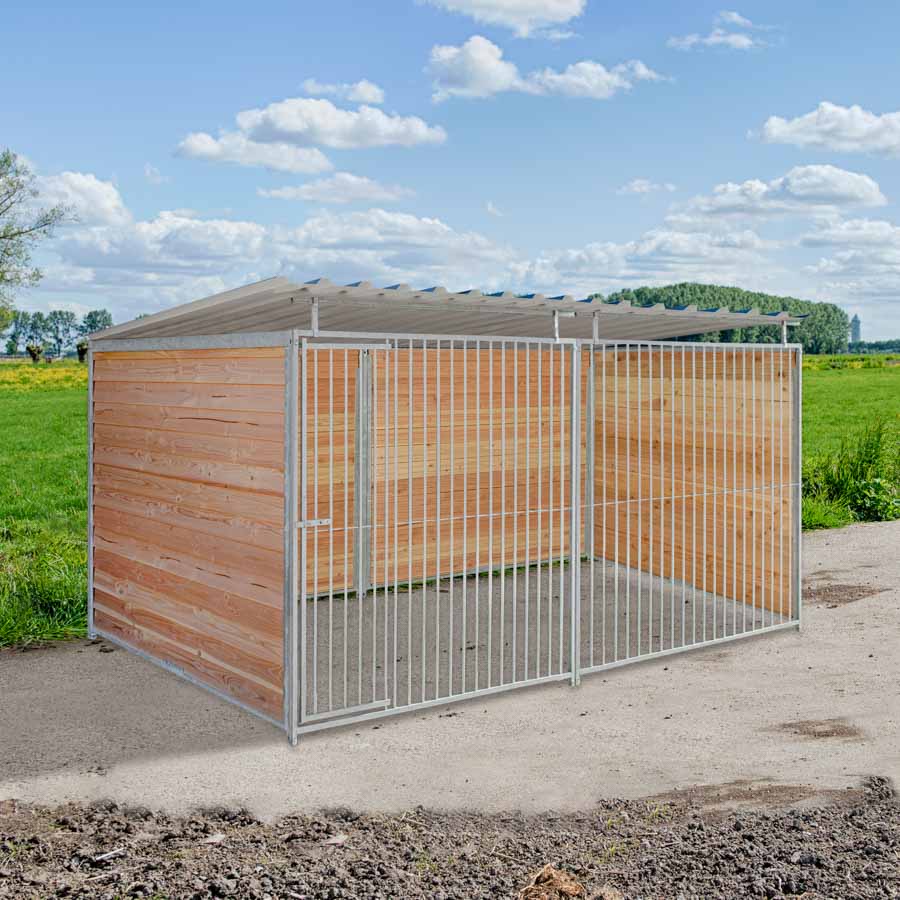 Douglas hout hondenkennel 4 X 2m compleet met dak