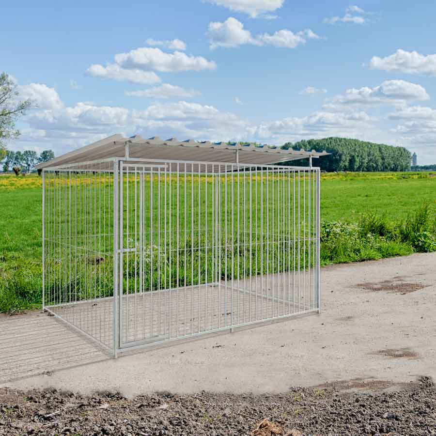 budget spijlen 8cm hondenkennel 3 X 2m compleet met dak