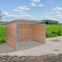 Douglas hout hondenkennel 3 X 1,5m compleet met dak