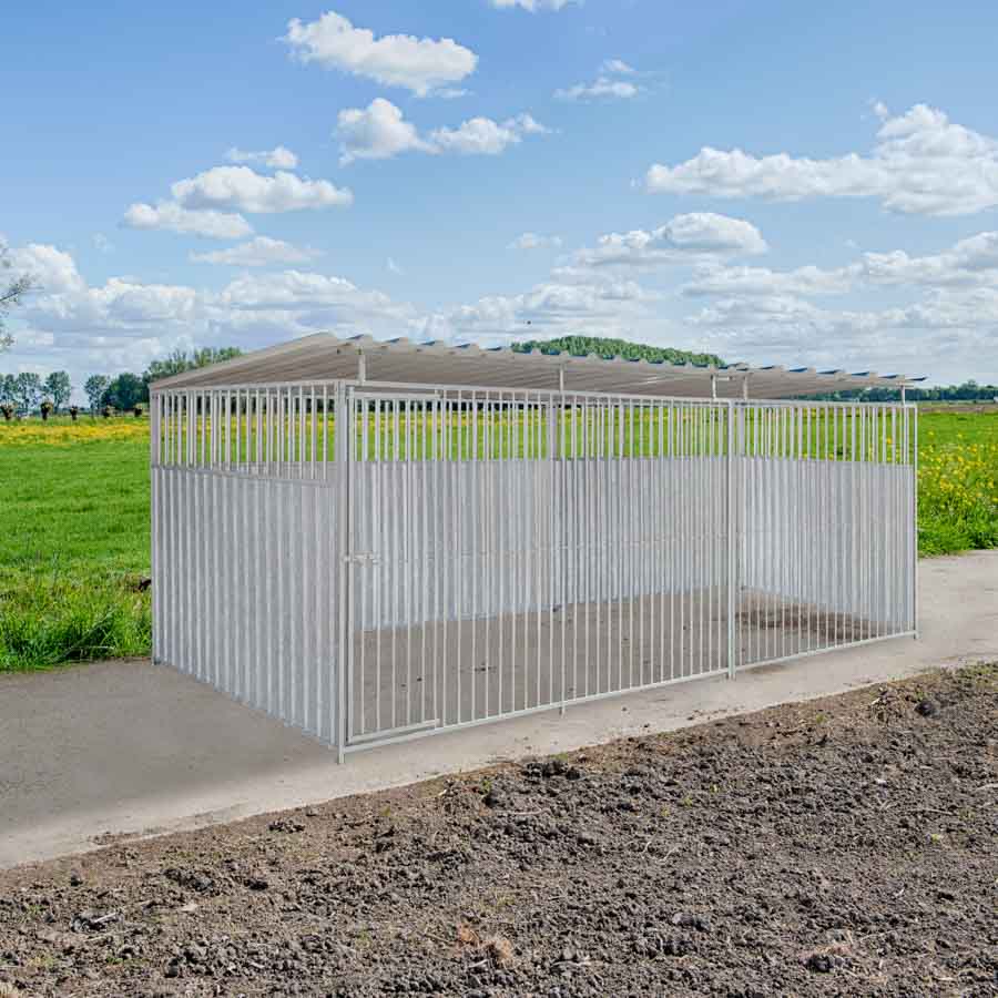 2/3 damwand hondenkennel 5 X 2m compleet met dak