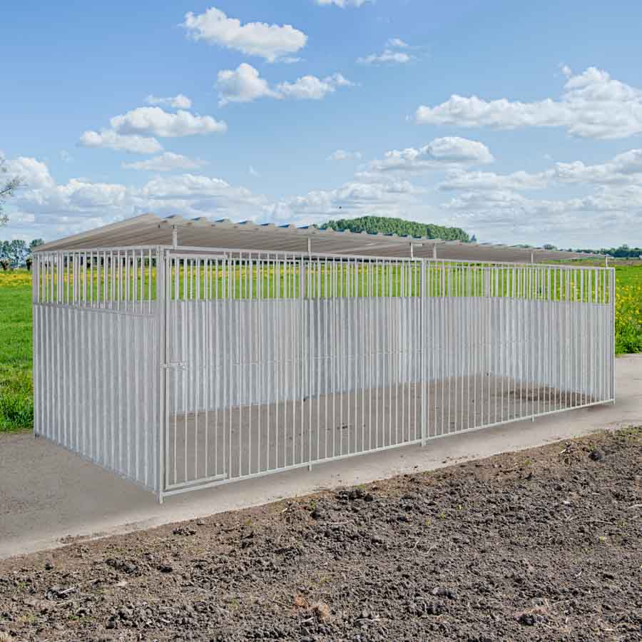 2/3 damwand hondenkennel 6 X 2m compleet met dak