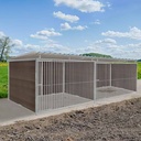 WPC Composiet houtlook hondenkennel dubbel 3 X 2m compleet met dak