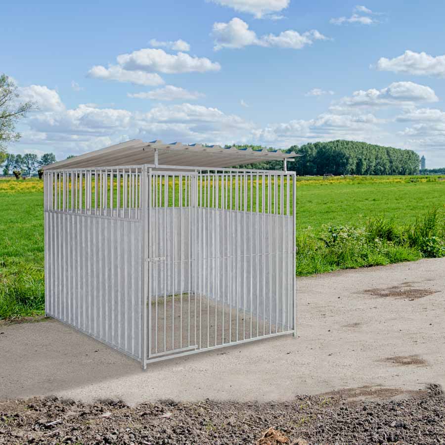 2/3 damwand hondenkennel 2 X 2m compleet met dak