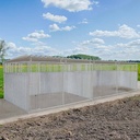 2/3 damwand hondenkennel dubbel 4 X 2m compleet met dak