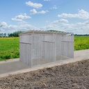 Geheel dicht damwand hondenkennel dubbel 1,5 X 2m compleet met dak