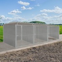 3 dubbel Kunststof hondenkennel 2 X 2m compleet met dak