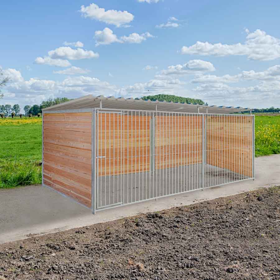 Douglas hout hondenkennel 5 X 2m compleet met dak