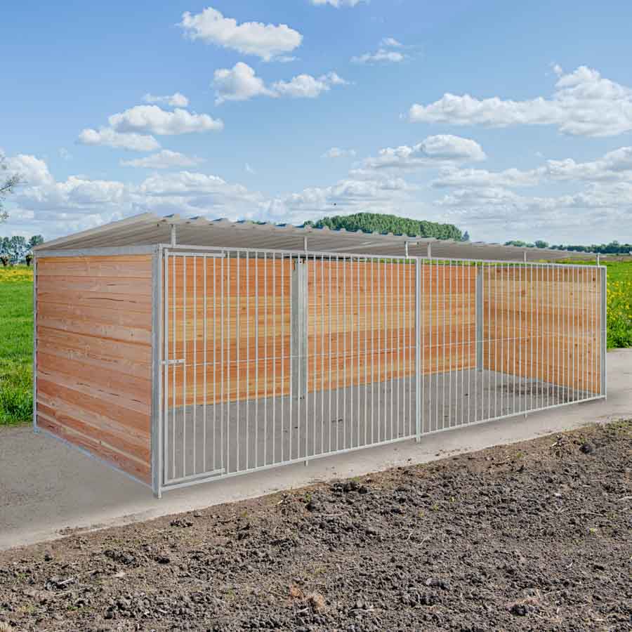 Douglas hout hondenkennel 6 X 2m compleet met dak