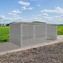 Kunststof hondenkennel 5 X 2m compleet met dak