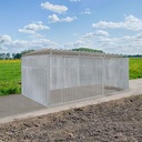 Geheel dicht damwand hondenkennel 5 X 2m compleet met dak