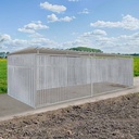 Geheel dicht damwand hondenkennel 6 X 2m compleet met dak