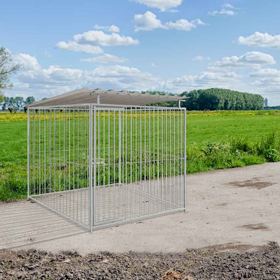 budget spijlen 8cm hondenkennel 2 X 2m compleet met dak