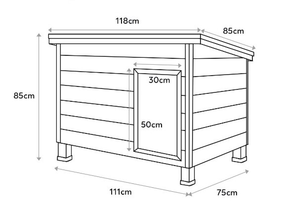 Houten hondenhok maat 3
