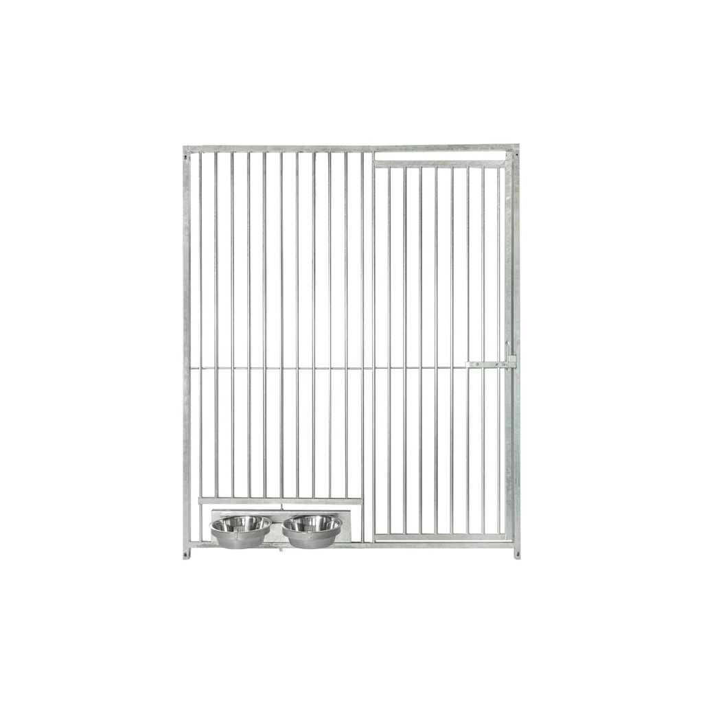 Kennelpaneel 150cm * 184cm met deur - spijlen 5cm met draaibare voerbakset