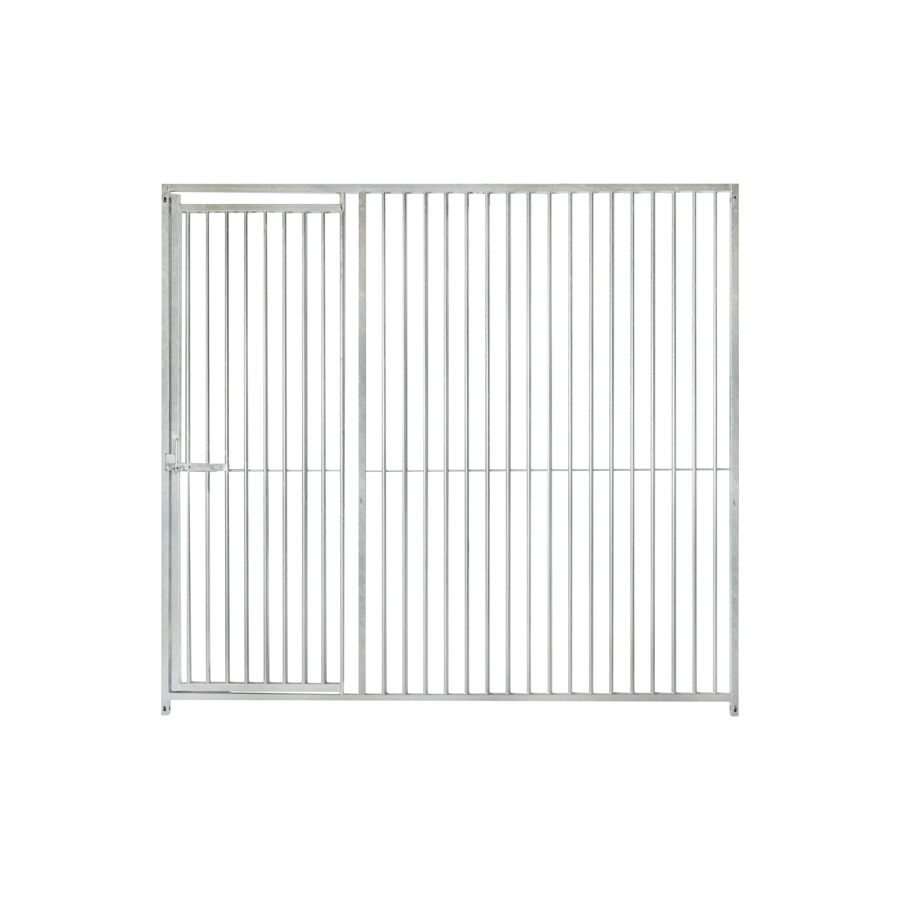 Kennelpaneel 2m met deur links - spijlen 5cm