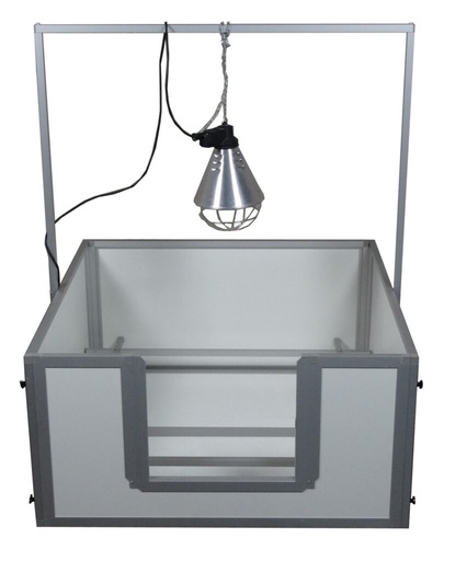Pro Werpkist 120x120x60 cm incl. anti-doodligstangen en warmtelamp beugel