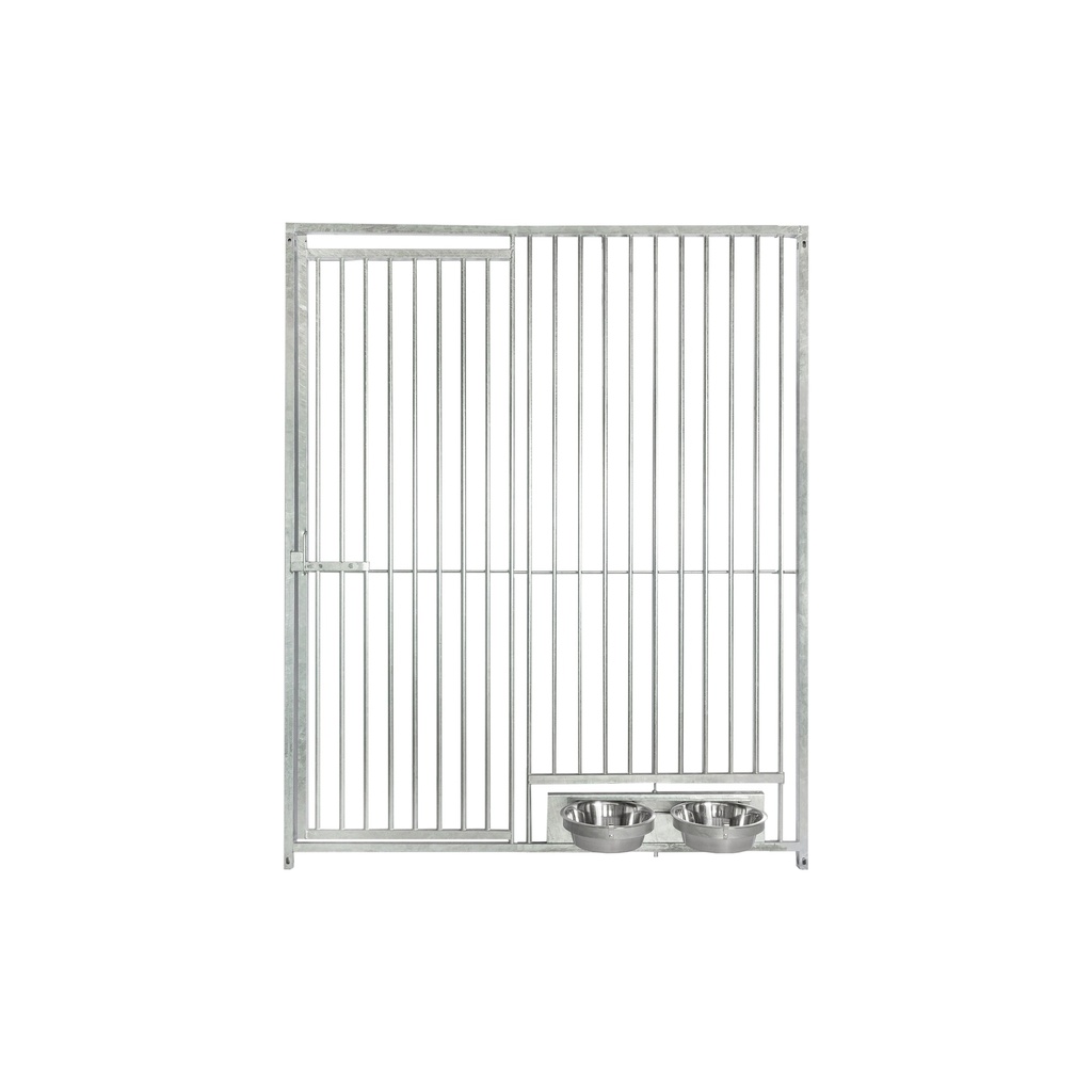 Kennelpaneel 150cm * 184cm met deur LINKS- spijlen 5cm met draaibare voerbakset 