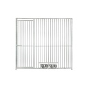 Kennelpaneel 2m met deur links + voederluik - spijlen 5cm 