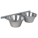 Voerbakhouder 2x3L zware uitvoering met diepe bakken