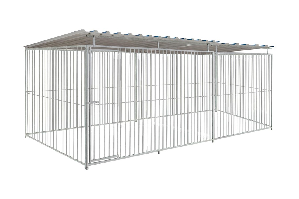 Basic spijlen 8cm hondenkennel 5 X 2m compleet met dak