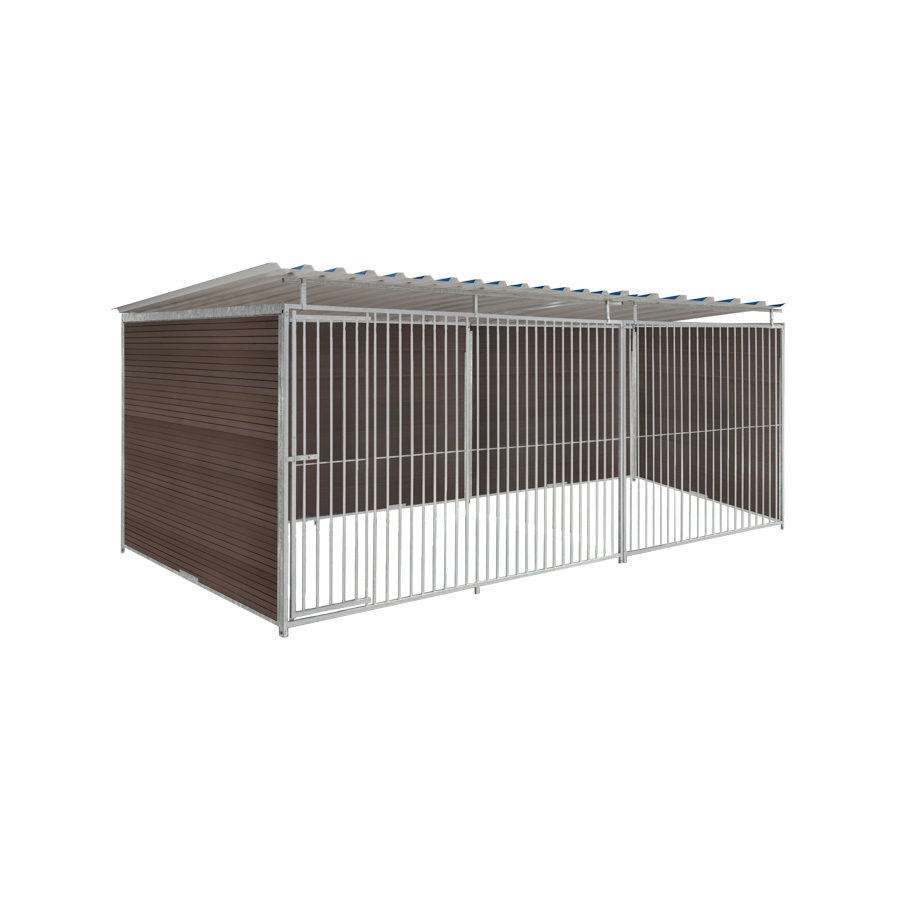 WPC Composiet houtlook hondenkennel 5 X 2m compleet met dak