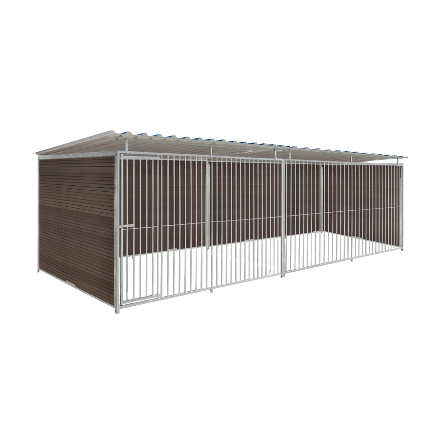 WPC Composiet houtlook hondenkennel 6 X 2m compleet met dak