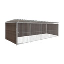 WPC Composiet houtlook hondenkennel 6 X 2m compleet met dak