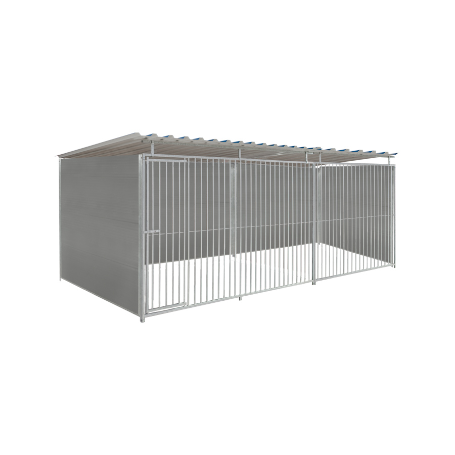 Kunststof hondenkennel 5 X 2m compleet met dak