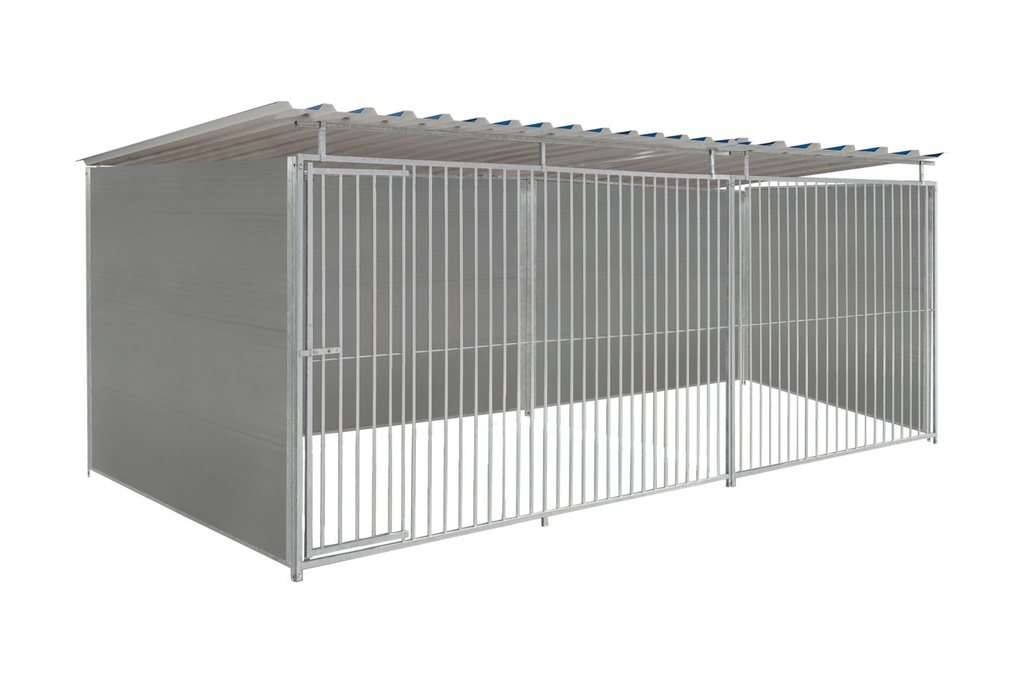 Kunststof hondenkennel 5 X 2m compleet met dak