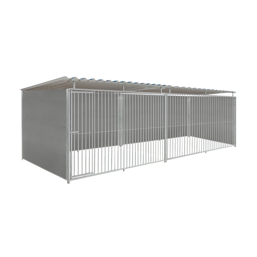 Kunststof hondenkennel 6 X 2m compleet met dak