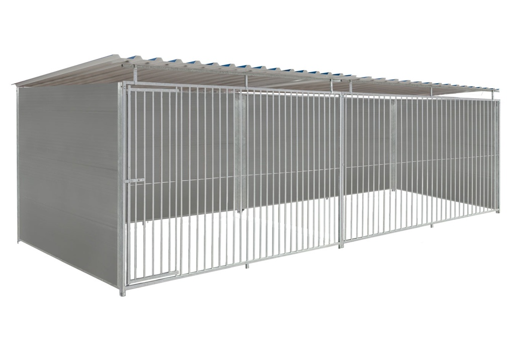 Kunststof hondenkennel 6 X 2m compleet met dak