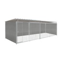 Kunststof hondenkennel 6 X 2m compleet met dak