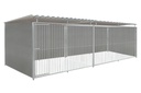 Kunststof hondenkennel 6 X 2m compleet met dak