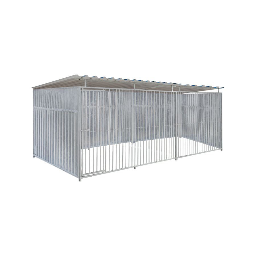 Geheel dicht damwand hondenkennel 5 X 2m compleet met dak