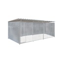 Geheel dicht damwand hondenkennel 5 X 2m compleet met dak