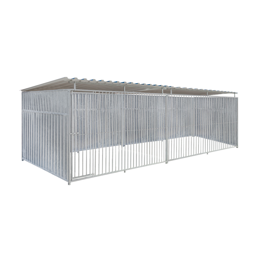 Geheel dicht damwand hondenkennel 6 X 2m compleet met dak